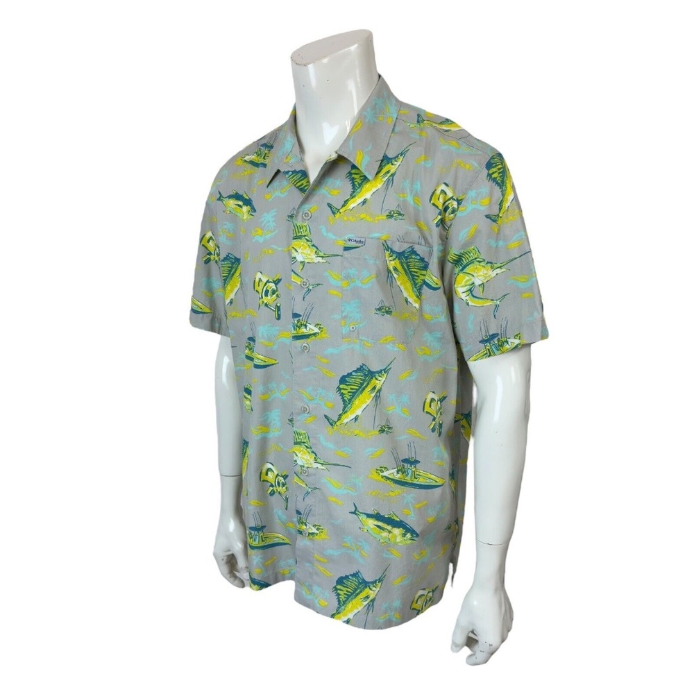 Columbia PFG Mens L Graphic Vented Hiking Logo Fishing Shirt